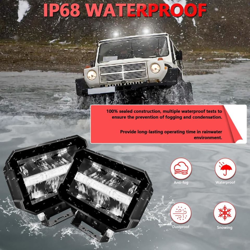 Space Offroad sis lambası 11,5 x 8 x 9cm beyaz-amber gündüz ledli 28w 12-80v adet/ LASS352