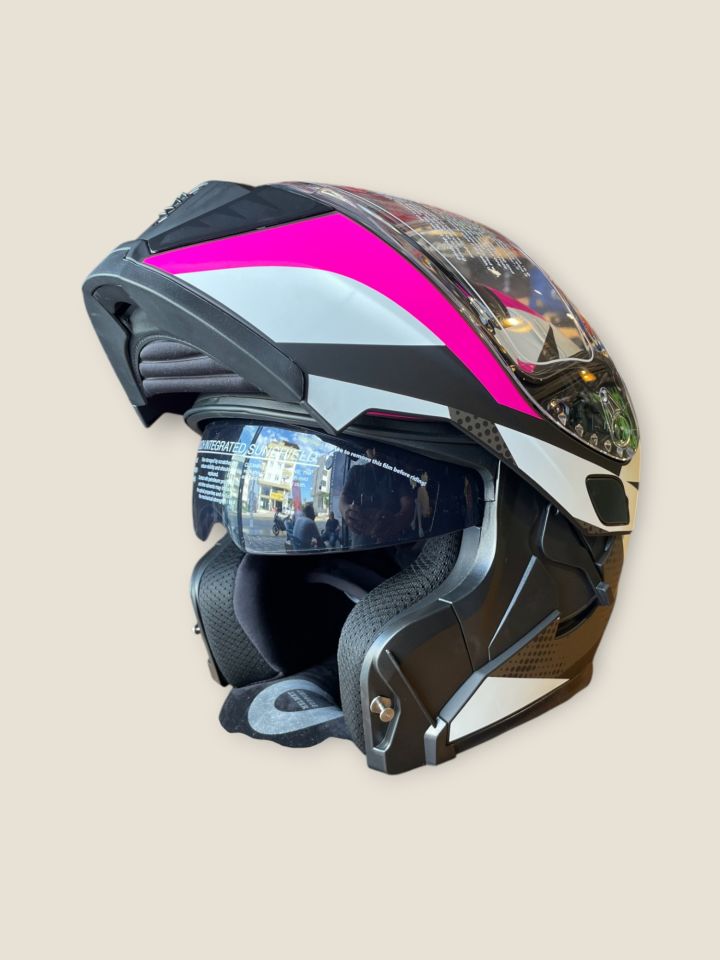 PEMBE Çene Açılır Kask