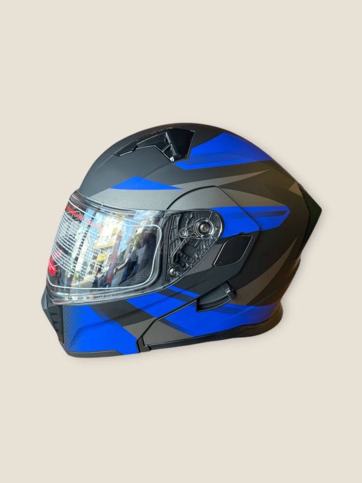 Mavi Çene Açılır Kask Large