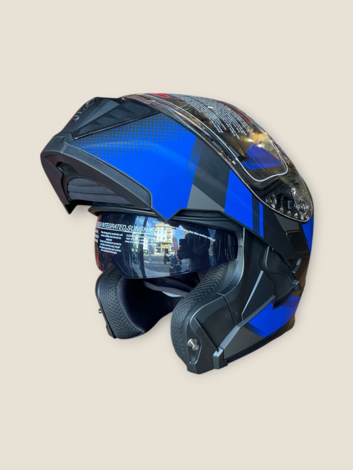 Mavi Çene Açılır Kask Large