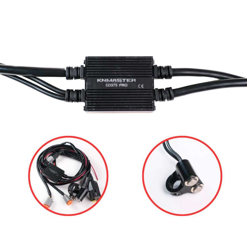 KNMASTER ED-375 PRO B: İki Tuşlu Role Sistemli Motosiklet Çakar Devresi