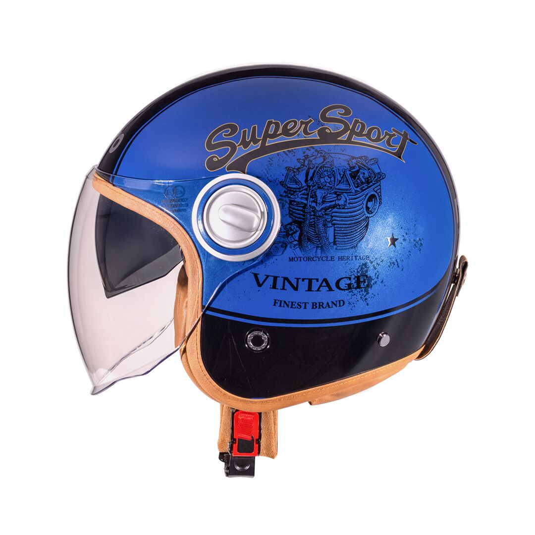 Nukro B-108 Super Sport Blue-Black Açık Kask L