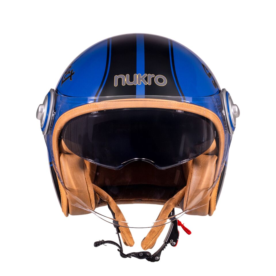 Nukro B-108 Super Sport Blue-Black Açık Kask L