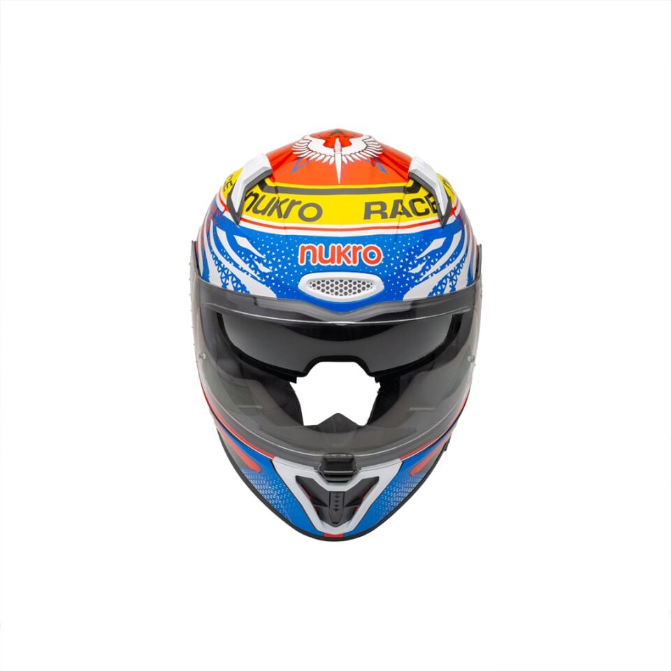 Nukro B-506 Force Red-Blue-Yellow Kapalı Kask 2XL