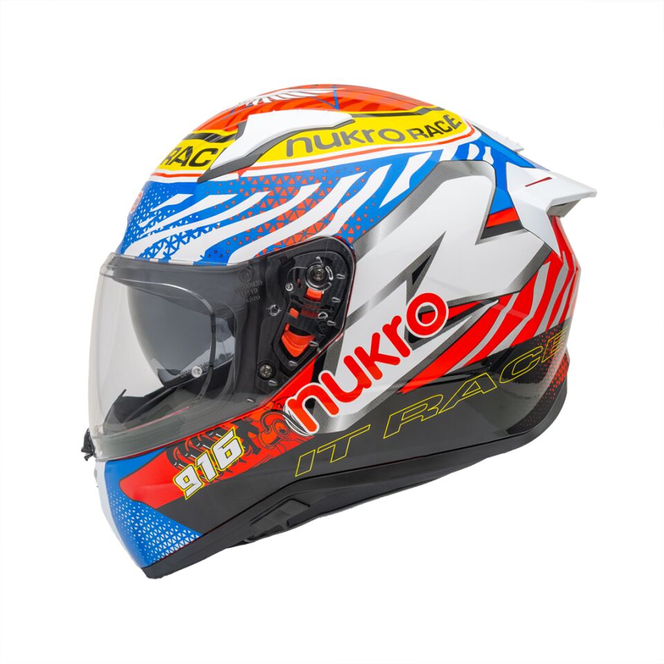 Nukro B-506 Force Red-Blue-Yellow Kapalı Kask 2XL