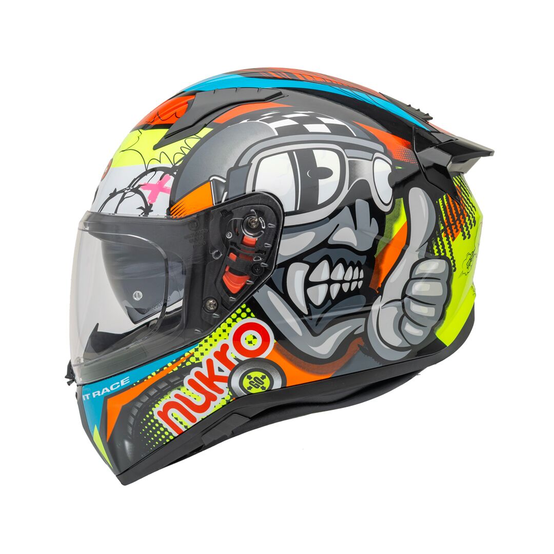 Nukro B-506 Kong Black-Red-Yellow Kapalı Kask L