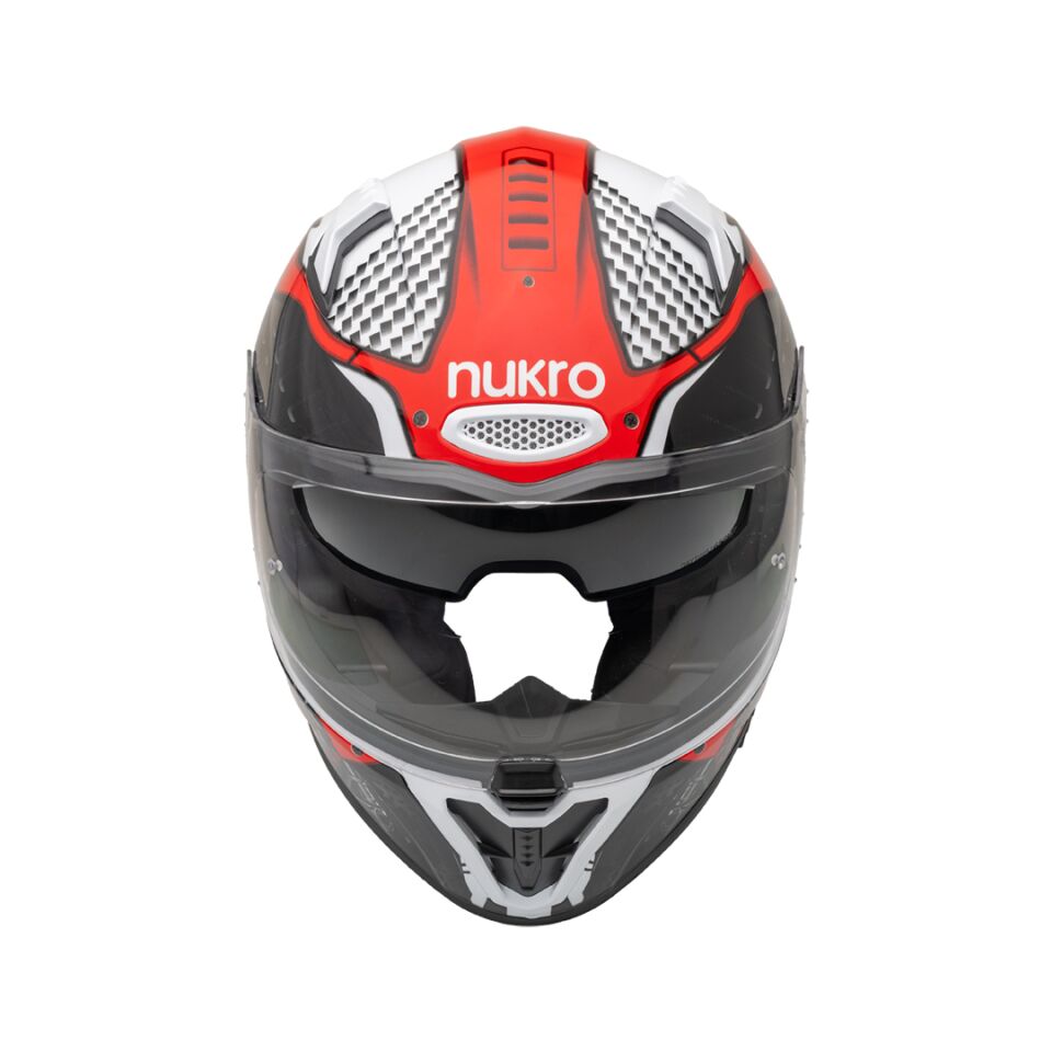 Nukro B-506 Level White-Red Kapalı Kask