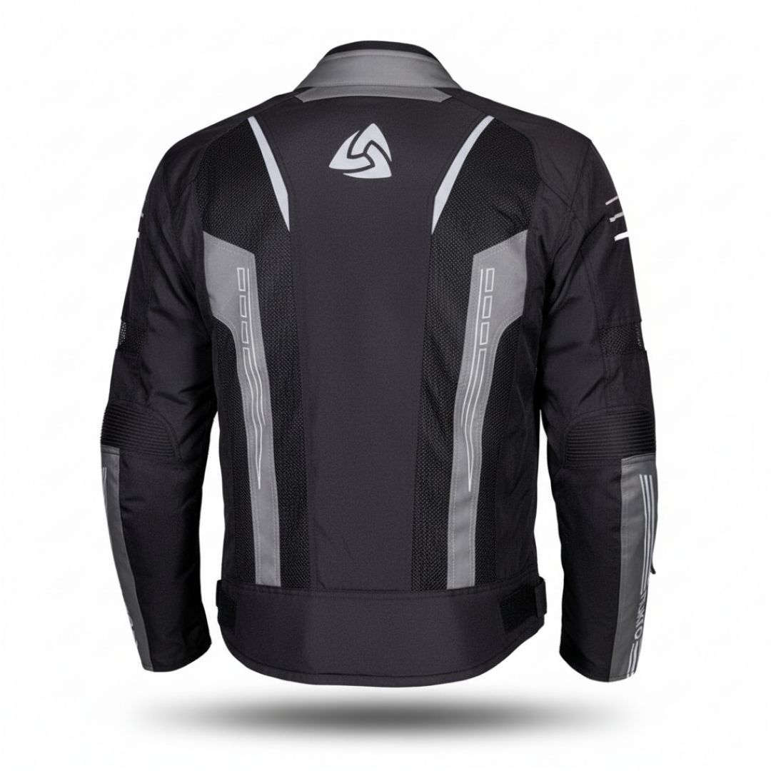 Nukrowear Guardio Gri Erkek 3 Mevsim Motosiklet Ceketi