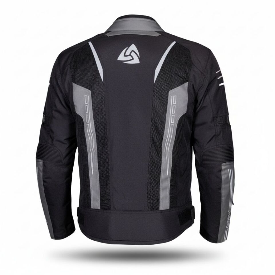 Nukrowear Guardio Gri Erkek 3 Mevsim Motosiklet Ceketi