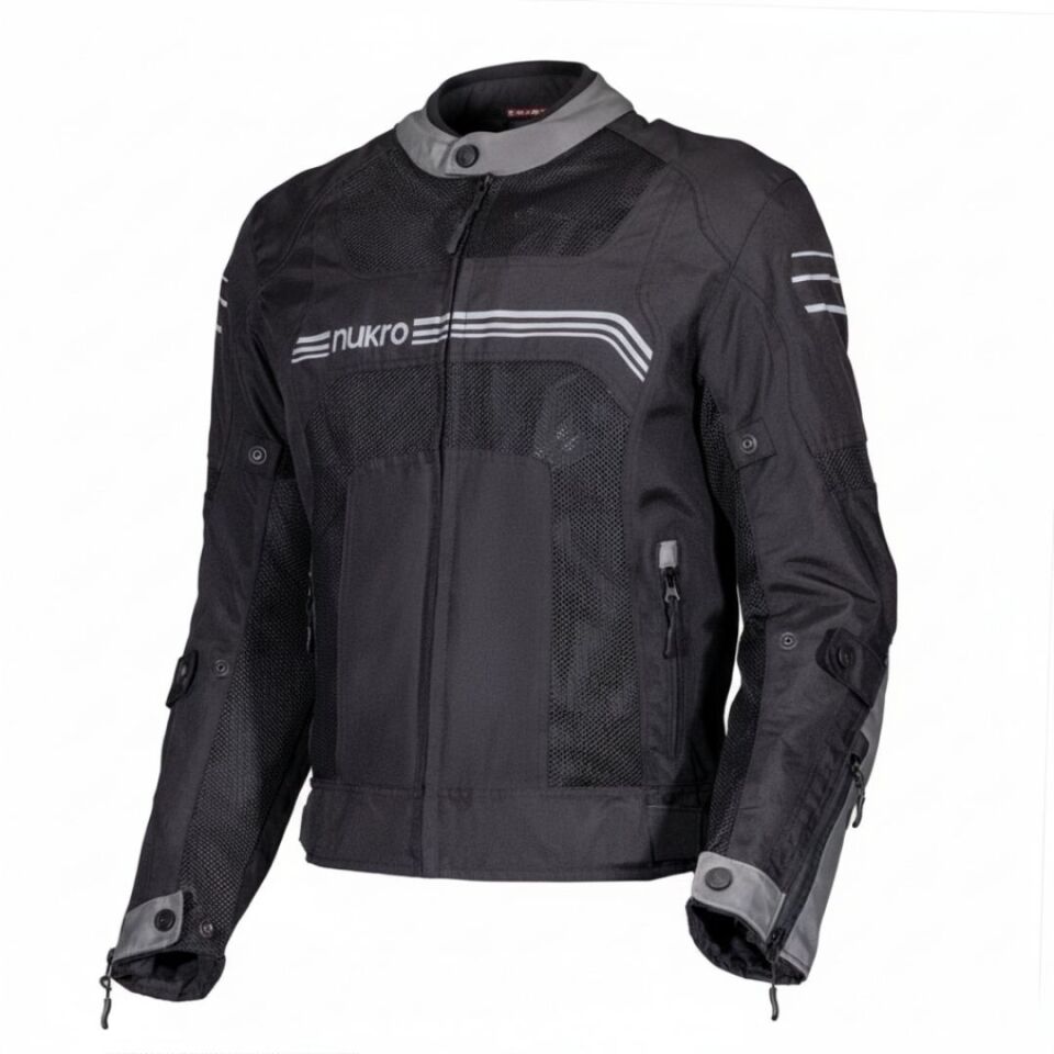 Nukrowear Guardio Gri Erkek 3 Mevsim Motosiklet Ceketi