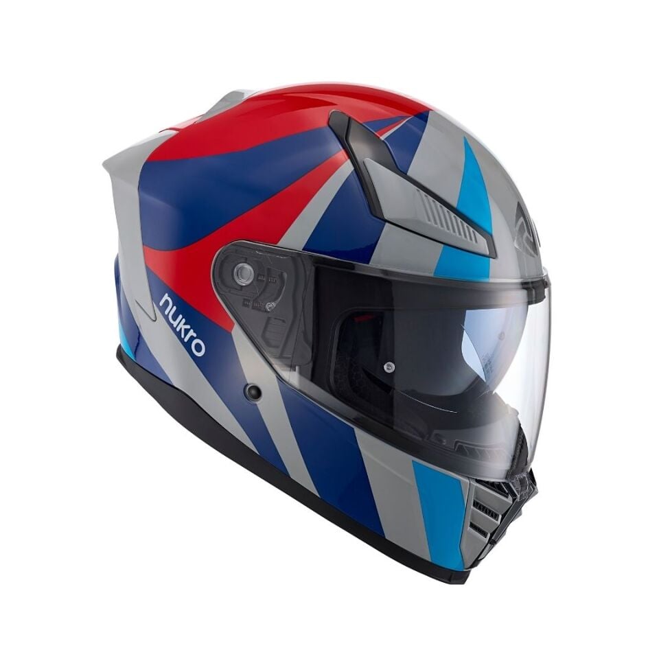 Nukro YM-853 AIX White Red Blue Kask