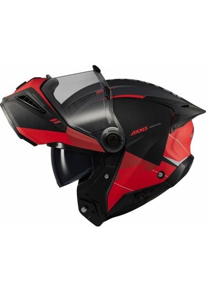 Axxis Ghostfighter Sv Maniac B5 Black Red Motosiklet Çene Açılır Kask