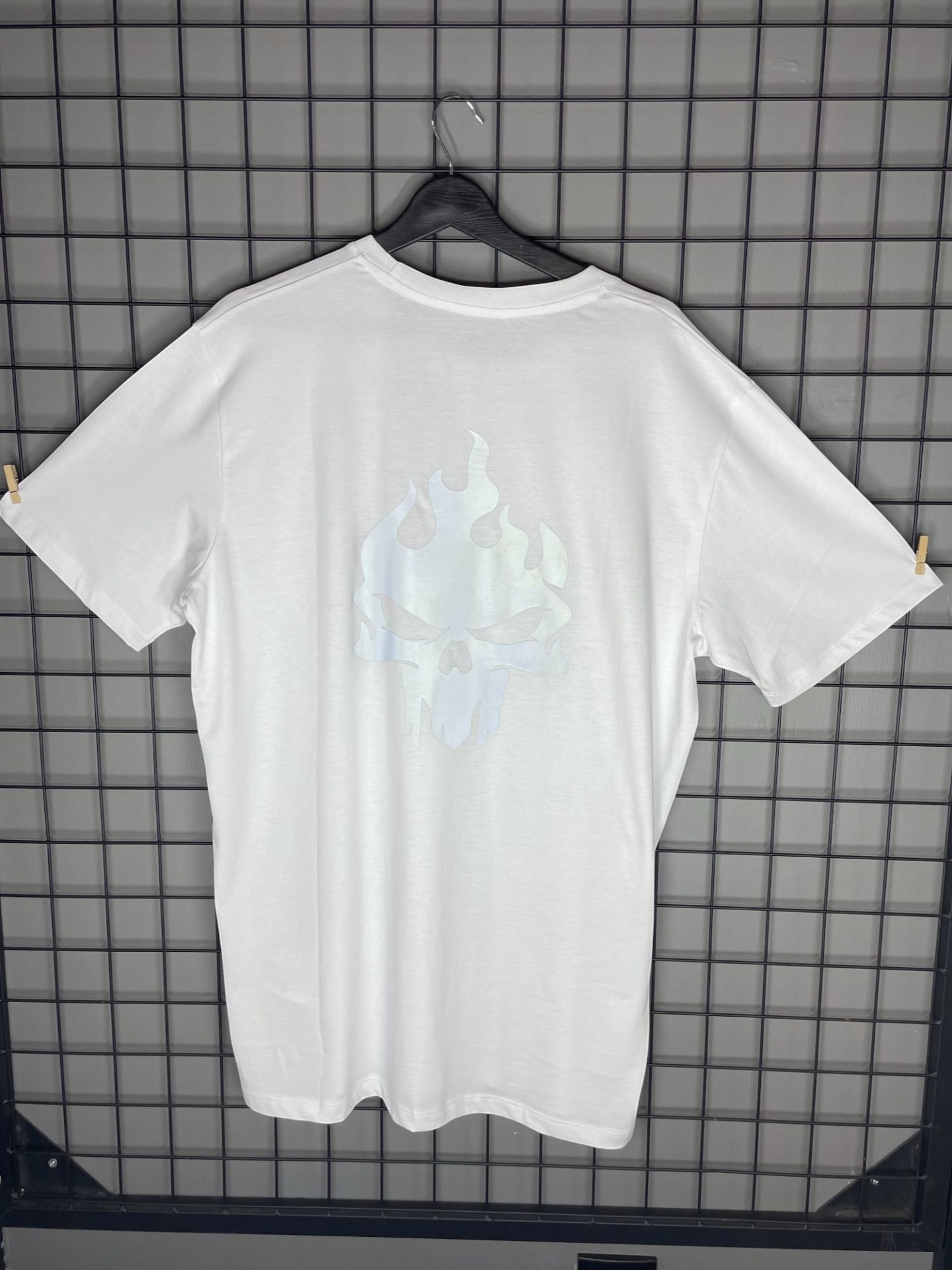 Skull Reflekötr Baskı Oversize Tshirt