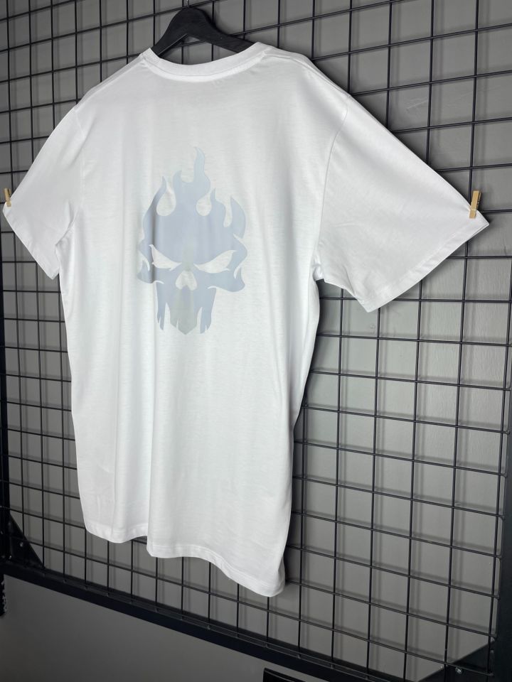 Skull Reflekötr Baskı Oversize Tshirt