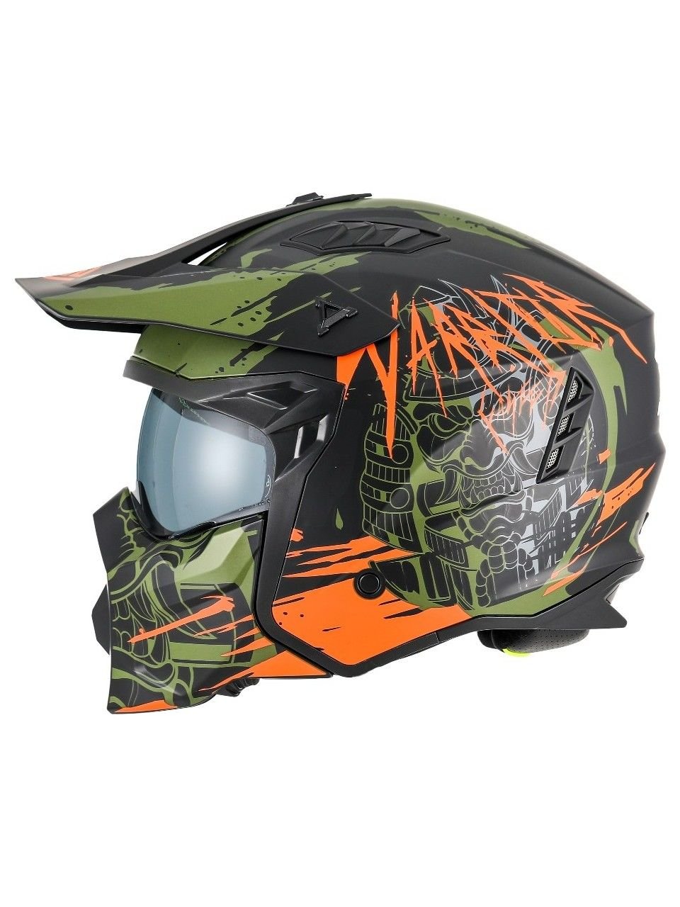 Sway X1-X Seul Matt Warrior Black Army Orange Moduler Kask MEDİUM