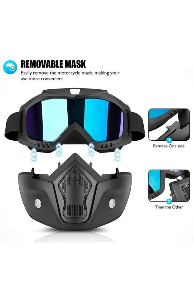 Rüzgar geçirmez HD Motosiklet ve kar kayak Spor Gözlük Motokros Yaz UV Koruma gümüş renk