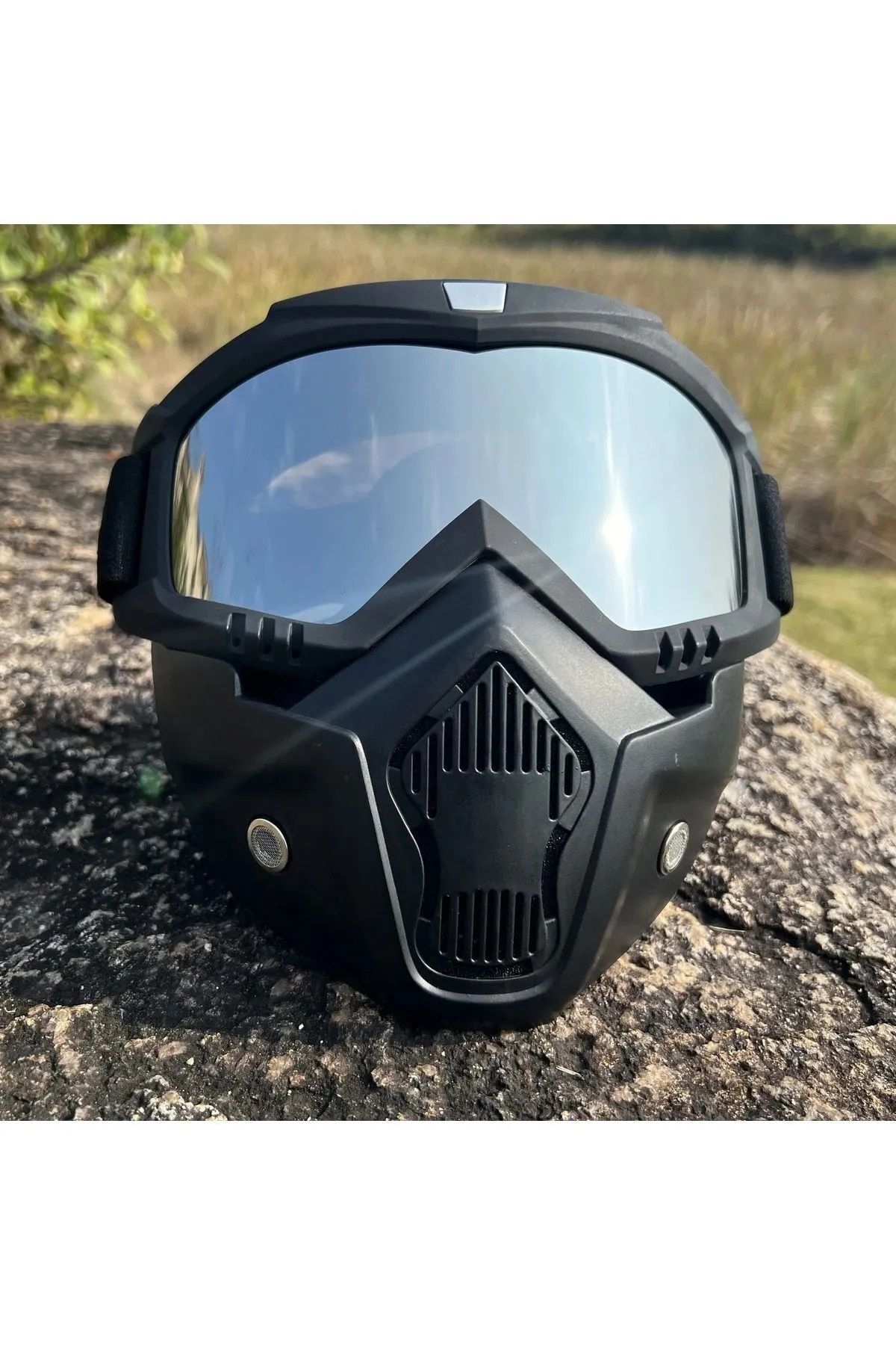 Rüzgar geçirmez HD Motosiklet ve kar kayak Spor Gözlük Motokros Yaz UV Koruma gümüş renk