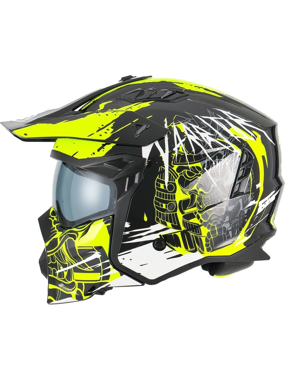 Sway X1-X Seul Çene Çıkarılır Matt Warrıor Black Yellow Modüler Kask SMALL